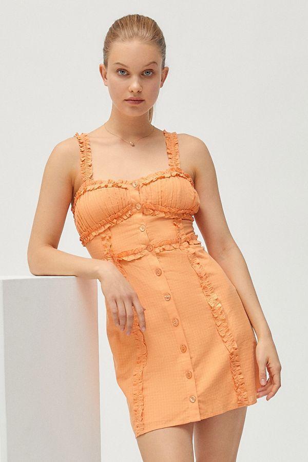 Fireworks Tie-Back Ruffle Midi Dress